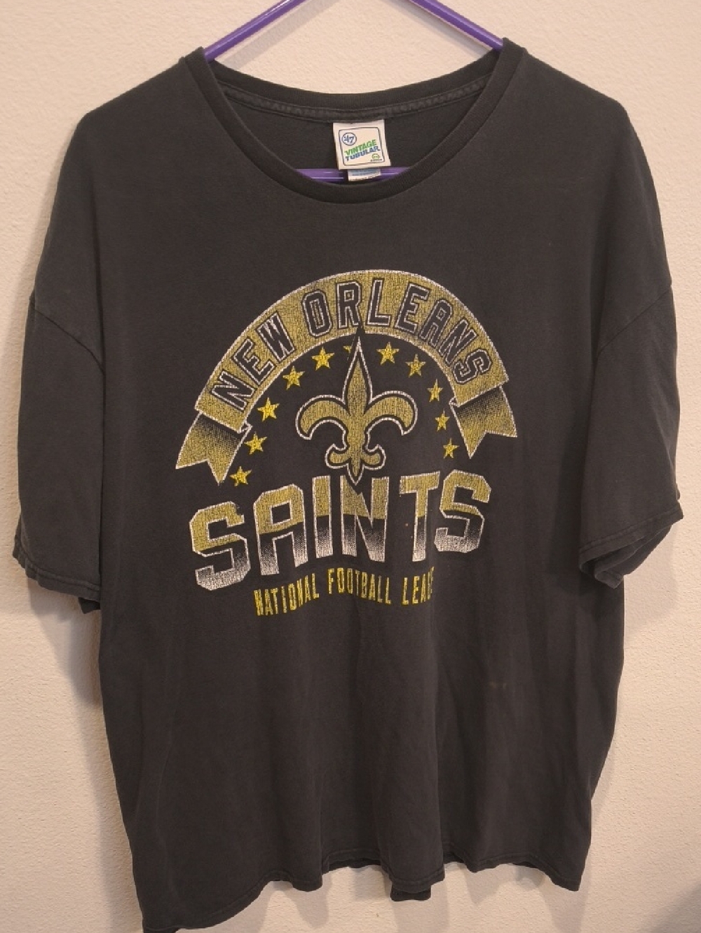 47 Brand Vintage Tubular New Orleans Saints Short Sleeve Tee XL
